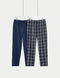2pk Pure Cotton Pyjama Bottoms